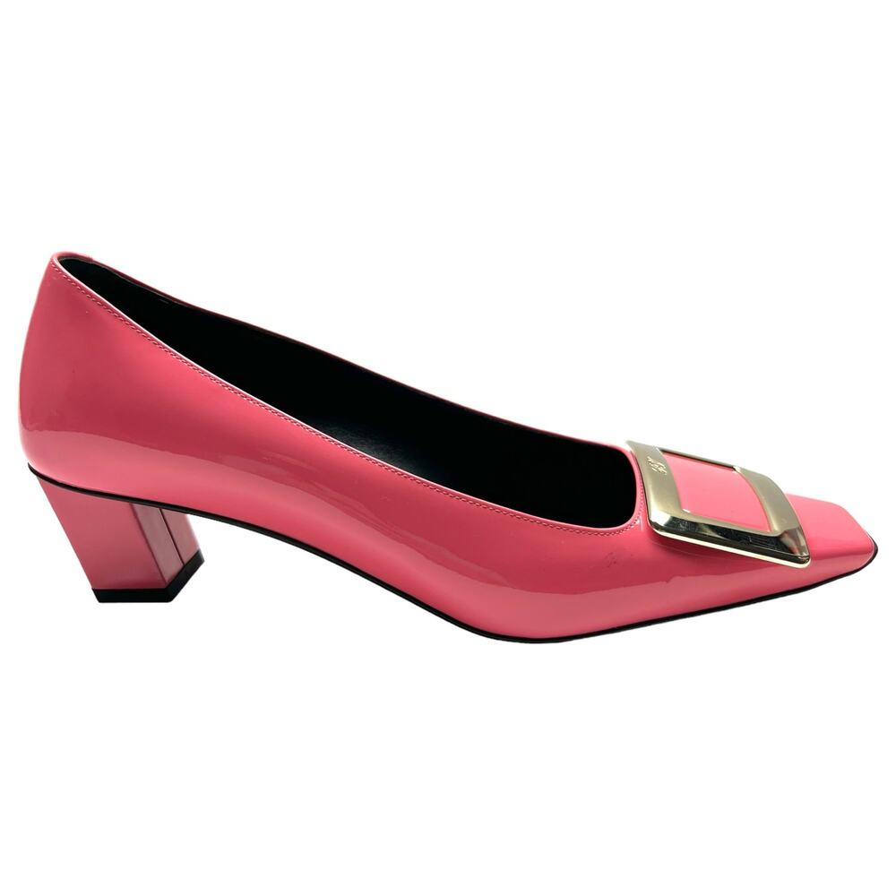 ROGER VIVIER 45mm Decollete Belle Vivier Patent Leather Pumps EU 37 US 7 Pink